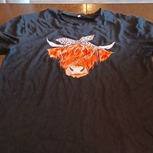 Cute cow black xl women's t shirt